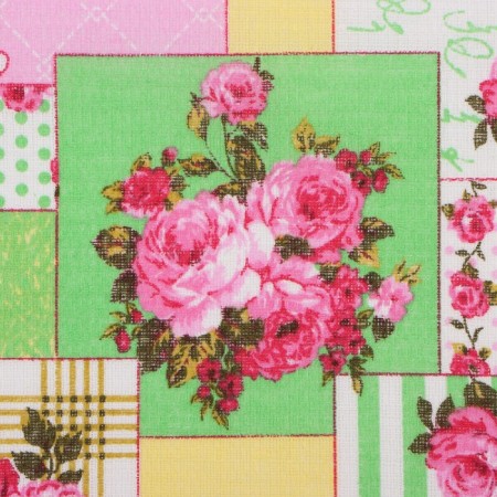 Towel 35x60 cm, patchwork, green, waffle, 120 g/m2, cotton 100%-2