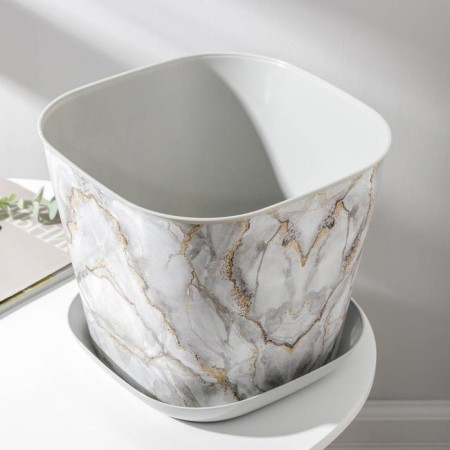 Pot with the pallet "Marble", 9.8 l, the color is light gray-1