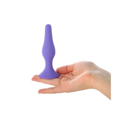Anal plug "Pitches-fire", size M, silicone, purple, 12.5 cm-3
