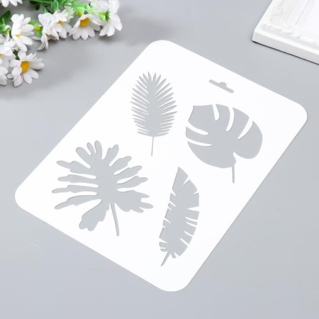 Stencil plastic "leaflets" 16x22 cm-1