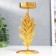 Climber metal, 1 candle "Oak sheet" D-5 cm, gold 6.5x6.5x14.5 cm