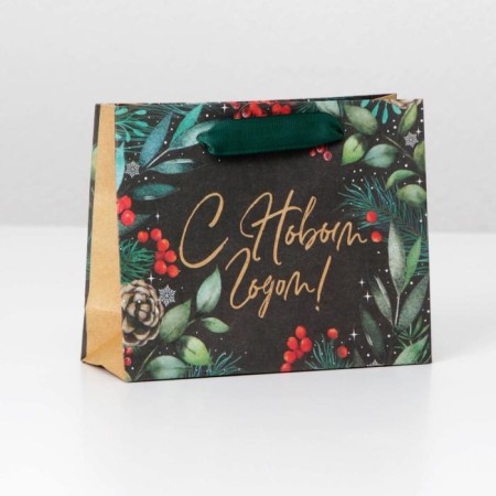 Craft horizontal package “Magic holiday”, S 15 x 12 x 5.5 cm, New Year-1