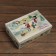 The box is folding, the lid is, "Happy New Year and Merry Christmas" 30 x 20 x 9 cm