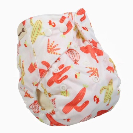 A set of reusable diapers "Cacti", 3-8 kg, white, red, 2 pcs., I crush me-1