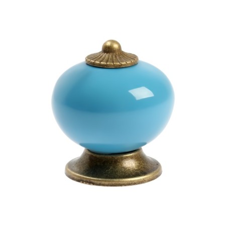 Pen button Dome Ceramics 003, ceramic, blue