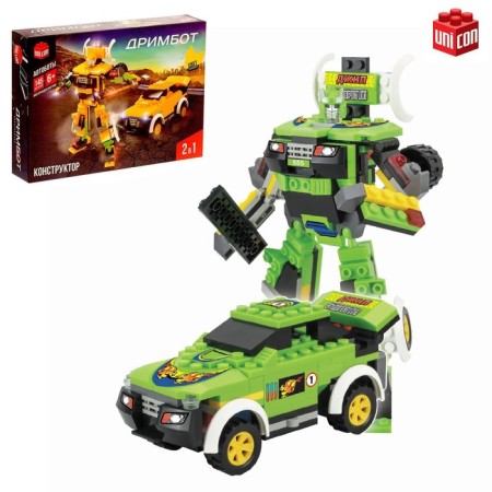 Design-transformer "Jeep", 145 parts, green color