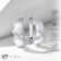 Earrings Ceramics "Cross" semicircular, white color in silver