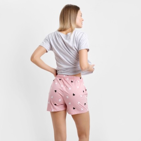 Female homemade set (T -shirt/shorts), gray color, size 44-5