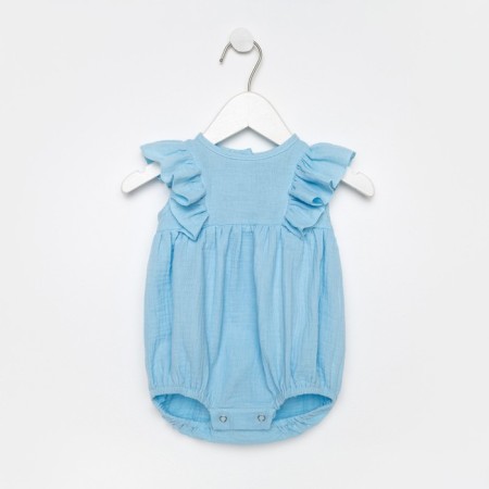 Body with ruffles crumb I am "Muslin", height 68-74 cm, blue color