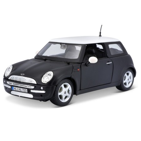 MASTO DIE-CAST Mini Cooper, opening doors, 1:24, black color with a white roof
