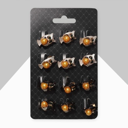 Brooch "Eagle Busina" Mini, Color Mix in Gold (indivisible packing 12 pcs., Price per pcs.)-1