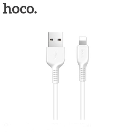 Hoco X20, Lightning cable - USB, 2.4 A, 1 m, PVC braid, white-1