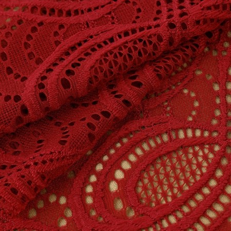 Lace elastic fabric, 180 mm × 2.7 ± 0.5 m, burgundy color-1