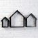 A set of wall shelves "Black houses", 3pcs, (36*30cm, 31*23cm, 26*17cm)