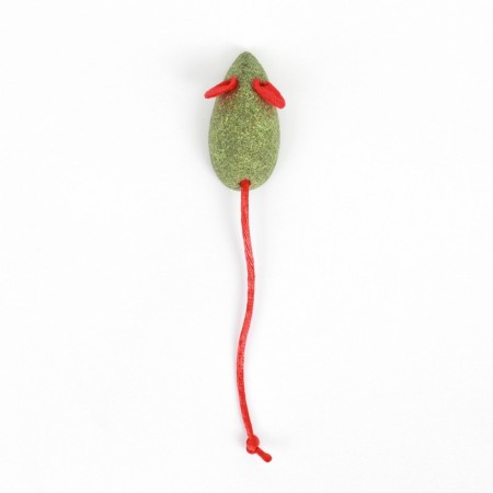 Mouse for cats made of pressed cat mint with a tail of rope, 4.7 cm-1