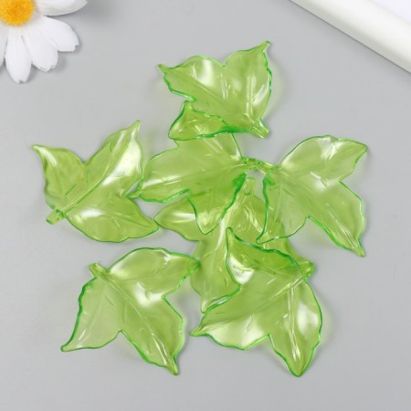Decor for creativity plastic "leaflets" transparent green set 20 grams 0.4x5.6x5 cm-2