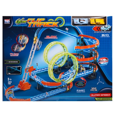Super Speed ​​Speed, 2 cars in the kit, works on batteries-2
