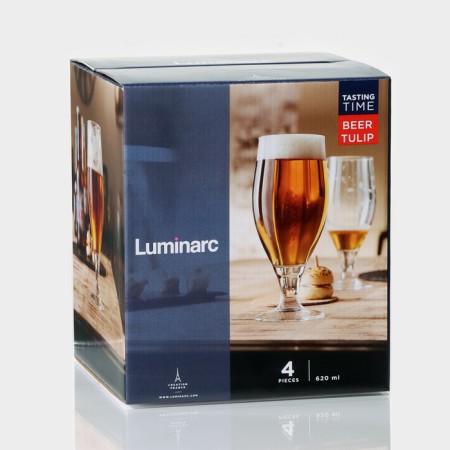 A set of glass glasses for beer “TIME TIME. Beer tulip ", 620 ml, 4 pcs-5