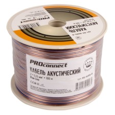 Кабель акустический PROconnect BLUELINE, 2 х 0,25 мм2, прозрачный, бухта 100 м