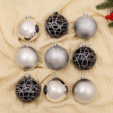 Set of balls plastic D-8 cm, 9 pcs 