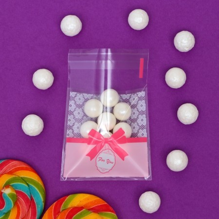 BOPP package with sticky tape, "for you", 7*7+3cm-3