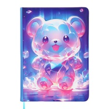 Notebook Gift Book 96l, line, color cut, PVC cover 3D Bear (17.7x12.4cm)