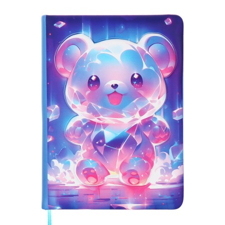 Notebook Gift Book 96l, line, color cut, PVC cover 3D Bear (17.7x12.4cm)