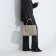 Lightning tout bag, outer pocket, long belt, gray-beige color