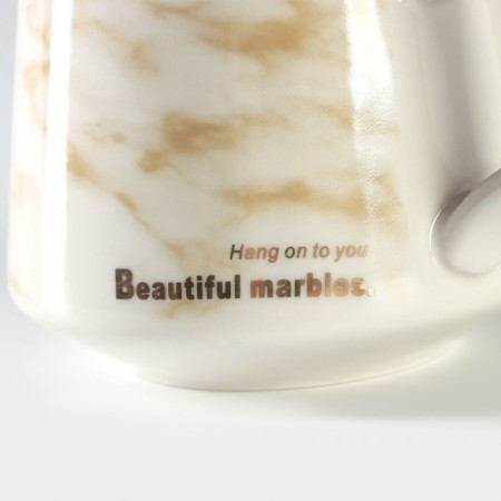 Tea couple ceramic “leaflet”, 3 objects: a cup 320 ml, a saucer 25.5 × 16 cm, spoon, yellow color-4