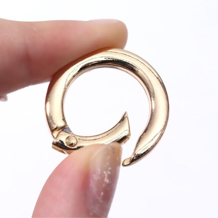 Carabin ring is flat, d = 20/28 mm, thickness - 4 mm, 5 pcs, gold color-2