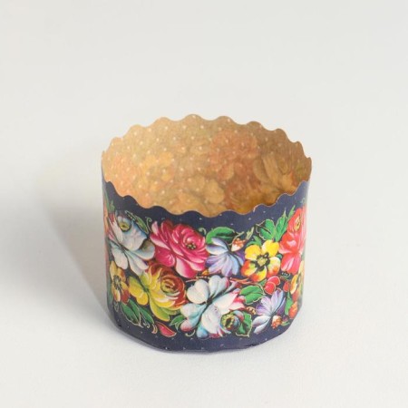Paper form for Easter cake "Zhostovo" 60 x 45 mm, mix-1