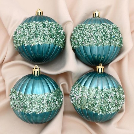 Set of balls plastic D-8 cm, 4 pcs "Roxy" green