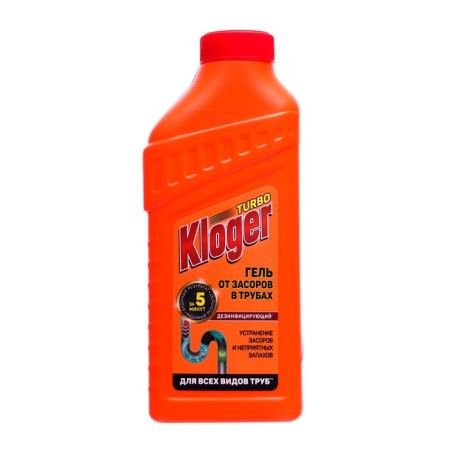 KLOGER cleaning tool, gel to eliminate blockages in pipes 500 ml