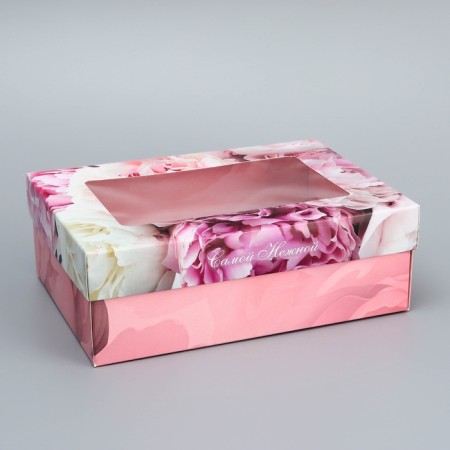 The box is folding, the lid is “the most tender”, 21 x 15 x 7 cm with the window-1