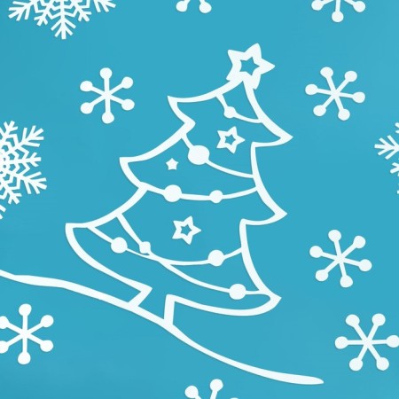 Stickers on the windows "New Year" snowmen, 50 x 74 cm
