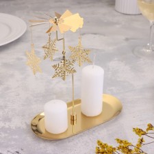 Carousel Snowstick Summary, Gold, Metal, 8.5 x 18 cm