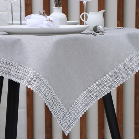 Gnital tablecloth with rhinestones, 85 x 85 ± 5 cm, gray color, p/e color-2