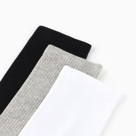 A set of men's socks (3 pairs), white/gray melange/black color, size 29-31-1