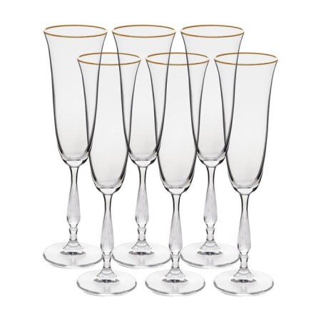 A set of glasses for champagne, decor “Gold Gold”, 190 ml x 6 pcs.-1