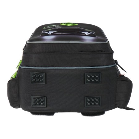 School backpack 40x33x15cm, ergonomic back, Across 410, gray/green-6