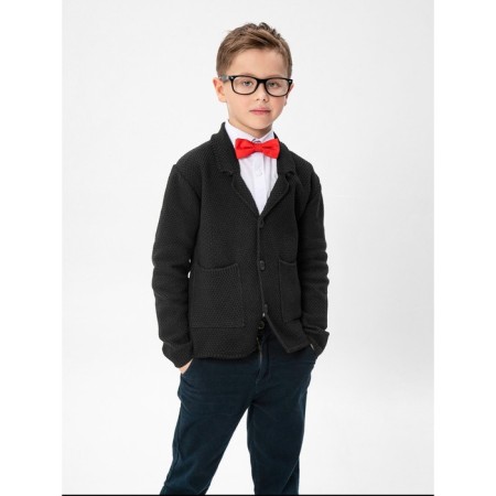 Knitted jacket for a boy Pure Love, School, height 152-158 cm, black color-4