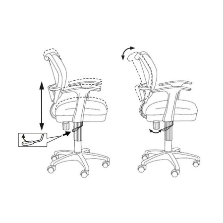A chair bureaucrat, with an armrest, blue, back mesh, white plastic, ch-w797/bl/TW-10-5