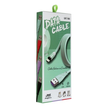 Magnetic cable 3 in 1, microUSB/type -C/Lightning - USB, without data transfer, 1 meter, black-5