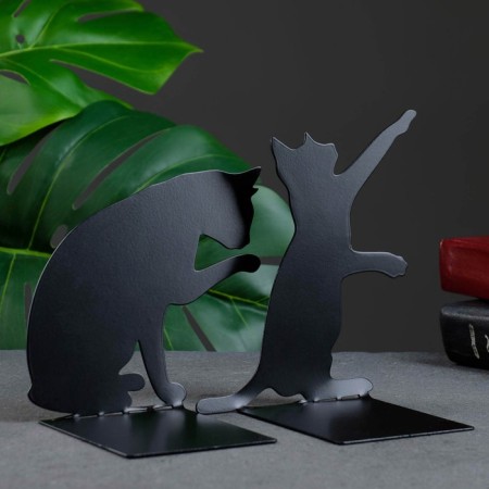 Holder-stand for the books "Cat" set 2pcs, 15x10x10cm, black-3