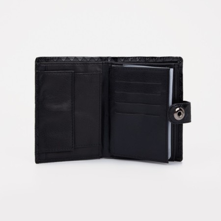 Male purse on Magnet, 3 in 1, department for auto documents and passports, black color-2