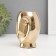 Ceramic Cumber for 1 candle "owl siphu" d = 3.5 gold 9x8.5x12.5 cm