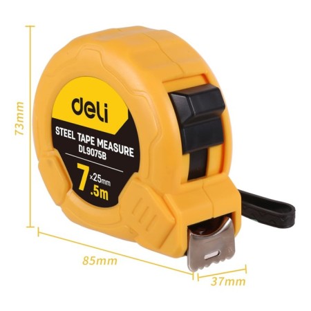 Roulette Deli DL9075B 98281, shockproof case, 7.5 m x 25 mm 25 mm-1