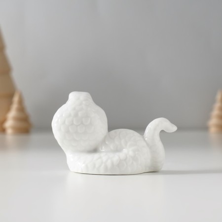 Souvenir Ceramics "White Cobra" with gold 4.3x6.4x4.8 cm-3