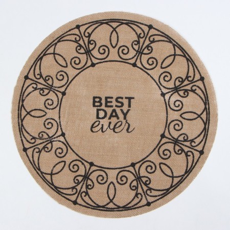 Ethel napkin "Best Day" d38, jute-1