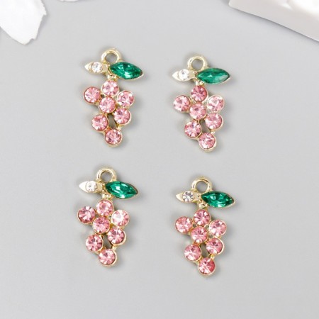 Decor for creativity metal, rhinestones "Grapes of grapes" 1.8x1 cm-2